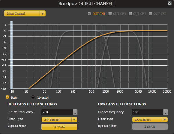 Choix du type de filtre et de la fréquence de coupure